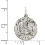 Sterling Silver Antiqued Holy Family Medal - Image 3