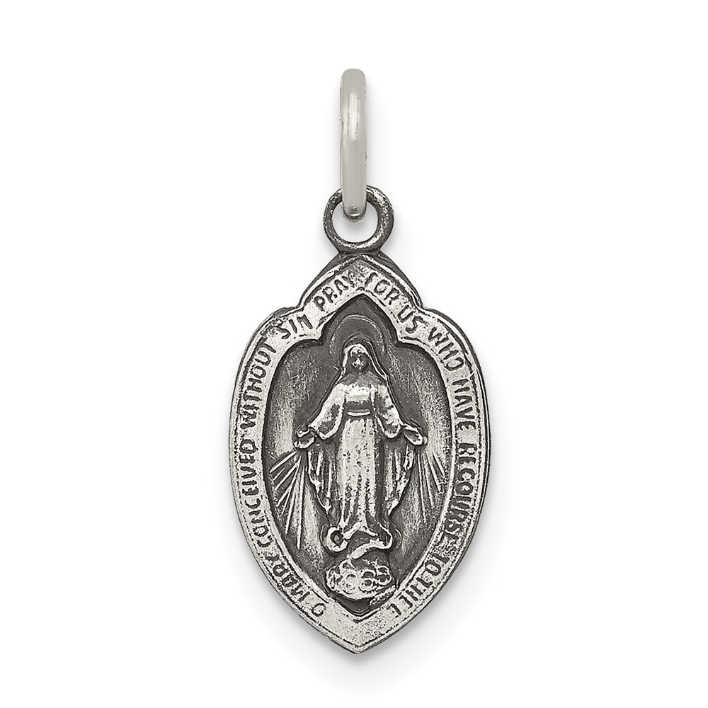 QC5502.jpg Sterling Silver Antiqued Miraculous Medal - Image 1