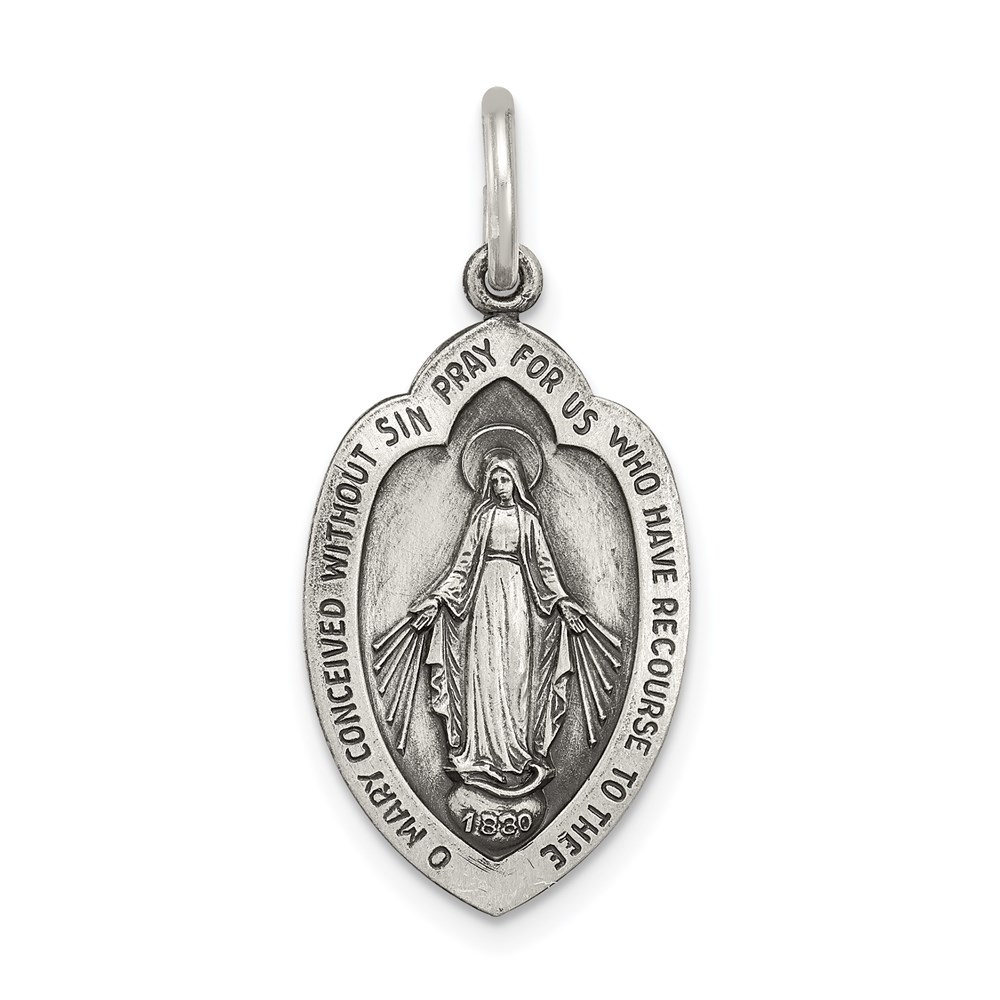 QC5505.jpg Sterling Silver Antiqued Miraculous Medal - Image 1