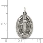 Sterling Silver Antiqued Miraculous Medal - Image 3