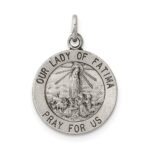 Sterling Silver Antiqued Our Lady of Fatima Medal