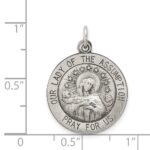 Sterling Silver Antiqued Our Lady of the Assumption Medal - Image 3