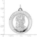 Sterling Silver Rhodium-plated Saint Christopher Medal - Image 3