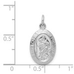 Sterling Silver Rhodium-plated Saint Christopher Medal - Image 3