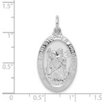 Sterling Silver Rhodium-plated Saint Christopher Medal - Image 3