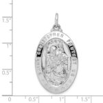 Sterling Silver Rhodium-plated Saint Christopher Medal - Image 3