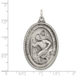 Sterling Silver Antiqued Saint Christopher Medal - Image 3