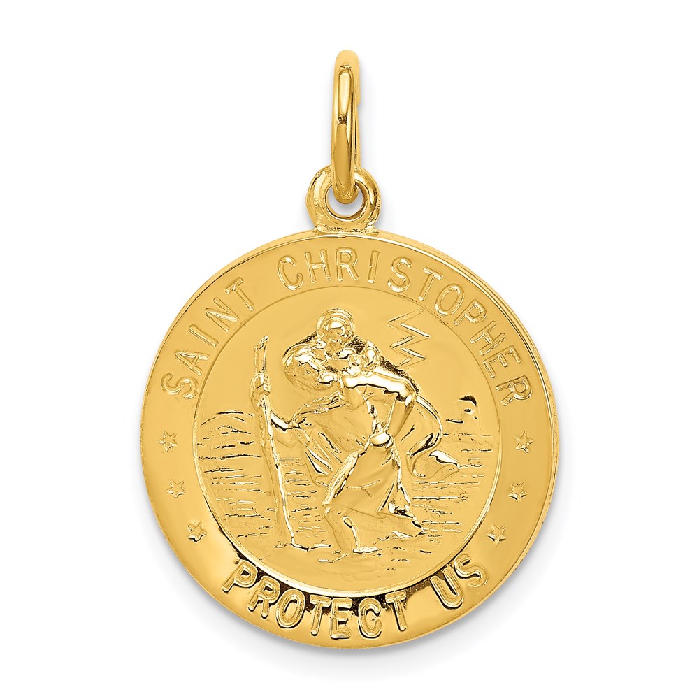 QC5636.jpg 24k Gold-plated Sterling Silver Saint Christopher Medal - Image 1
