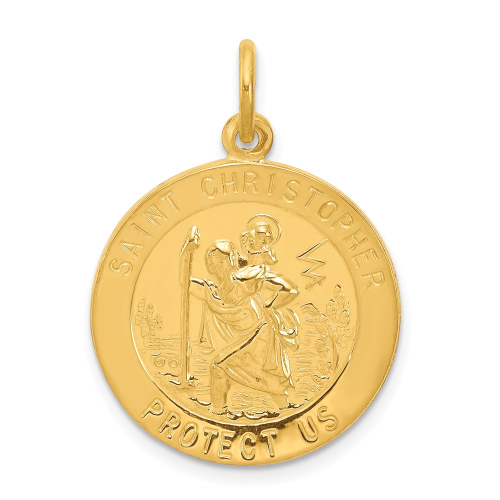 QC5641.jpg 24k Gold-plated Sterling Silver St. Christopher Medal - Image 1