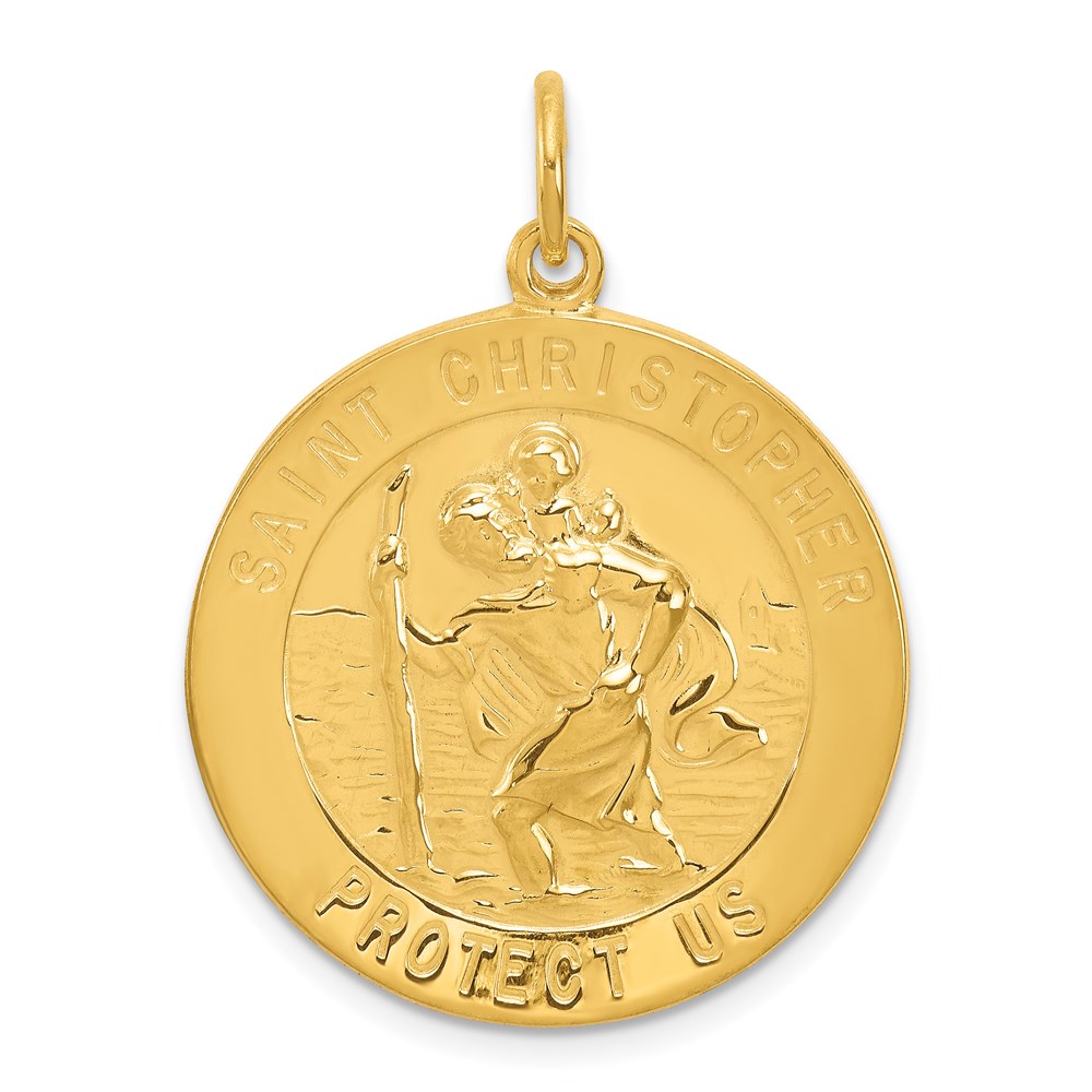 QC5643.jpg 24k Gold-plated Sterling Silver St. Christopher Medal - Image 1