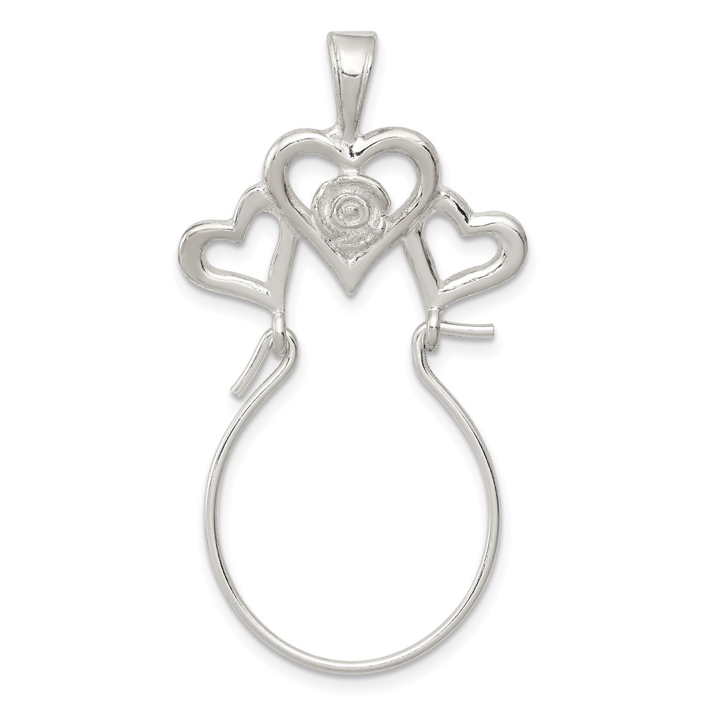 QC568.jpg Sterling Silver Heart Charm Holder - Image 1