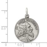 Sterling Silver Saint Jude Thaddeus Antiqued Medal - Image 3