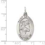 Sterling Silver Antiqued Saint Anthony Medal - Image 3