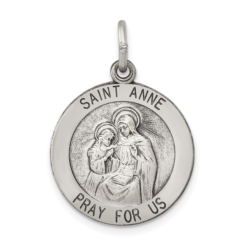 QC5713.jpg Sterling Silver Antiqued Saint Anne Medal - Image 1