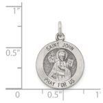Sterling Silver Antiqued Saint John Medal - Image 3