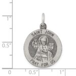 Sterling Silver Antiqued Saint John Medal - Image 3