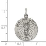 Sterling Silver Antiqued Saint John the Baptist Medal - Image 3