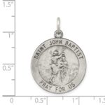 Sterling Silver Antiqued Saint John the Baptist Medal - Image 3
