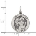 Sterling Silver Antiqued Saint Matthew Medal - Image 3