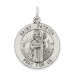 Sterling Silver Antiqued Saint Patrick Medal