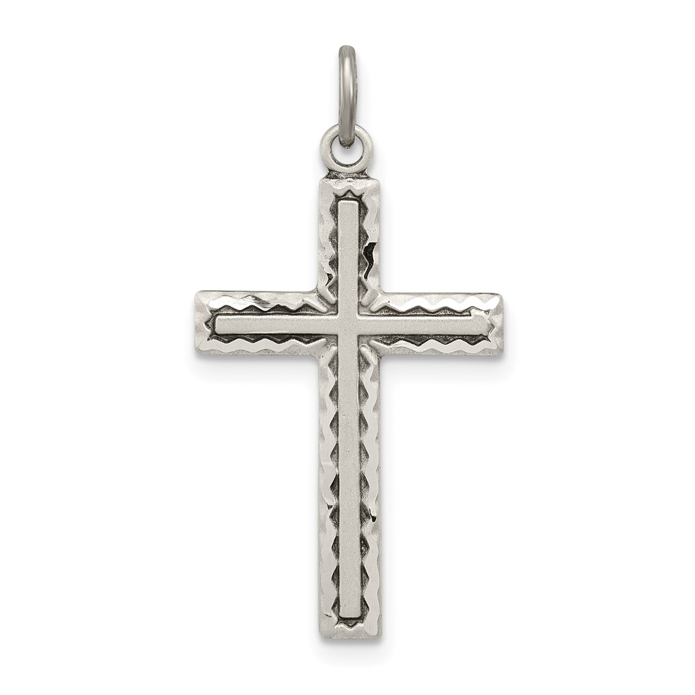 QC5832.jpg Sterling Silver Antiqued Cross Charm - Image 1