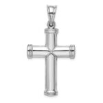 Sterling Silver Rhodium-plated Diamond -cut Reversible Cross Pendant - Image 3