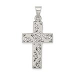 Sterling Silver Antiqued Scroll Cross Pendant - Image 4