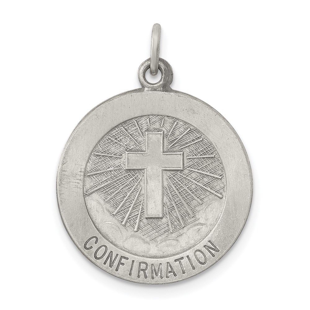 QC5904.jpg Sterling Silver Antiqued Confirmation Medal - Image 1