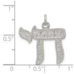 Sterling Silver Rhodium-plated Chai Pendant - Image 3