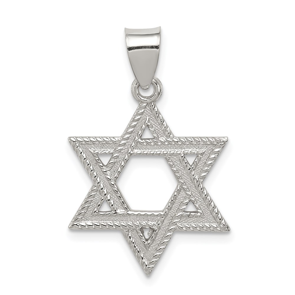 QC5943.jpg Sterling Silver Satin Star of David Charm - Image 1
