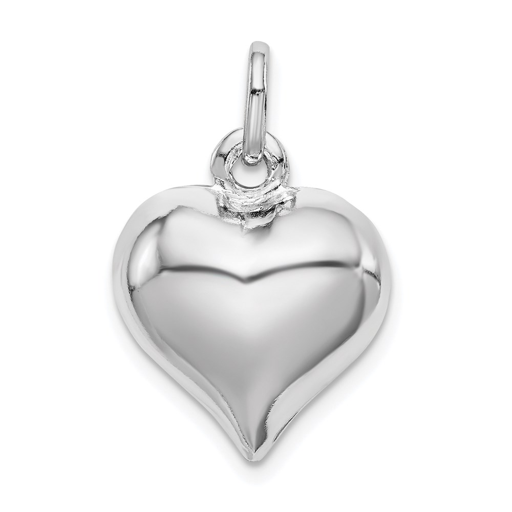 QC5981.jpg Sterling Silver Rhodium-plated Puffed Heart Charm - Image 1