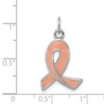 Sterling Silver Rhodium-platedEnamel Ribbon Charm - Image 4