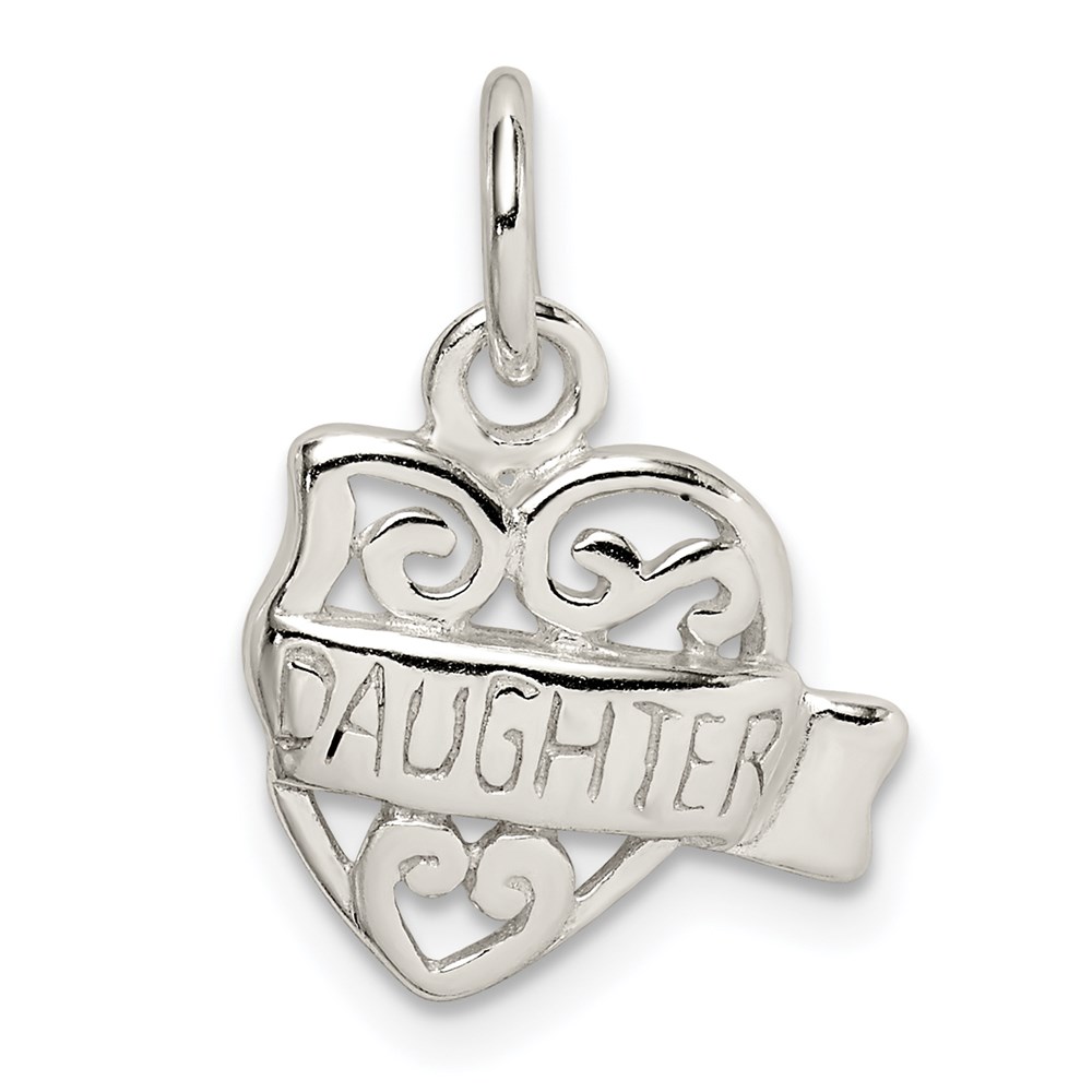 QC6014.jpg Sterling Silver Heart Daughter Charm - Image 1