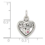 Sterling Silver Antiqued Sweet 16 Heart Charm - Image 3