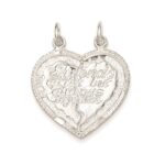 Sterling Silver Best Friend 2-piece break apart Heart Charm - Image 3