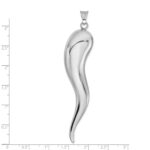 Sterling Silver Rhodium-plated Italian Horn Pendant - Image 4