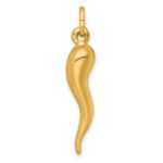 Sterling Silver Gold-tone Italian Horn Pendant - Image 3