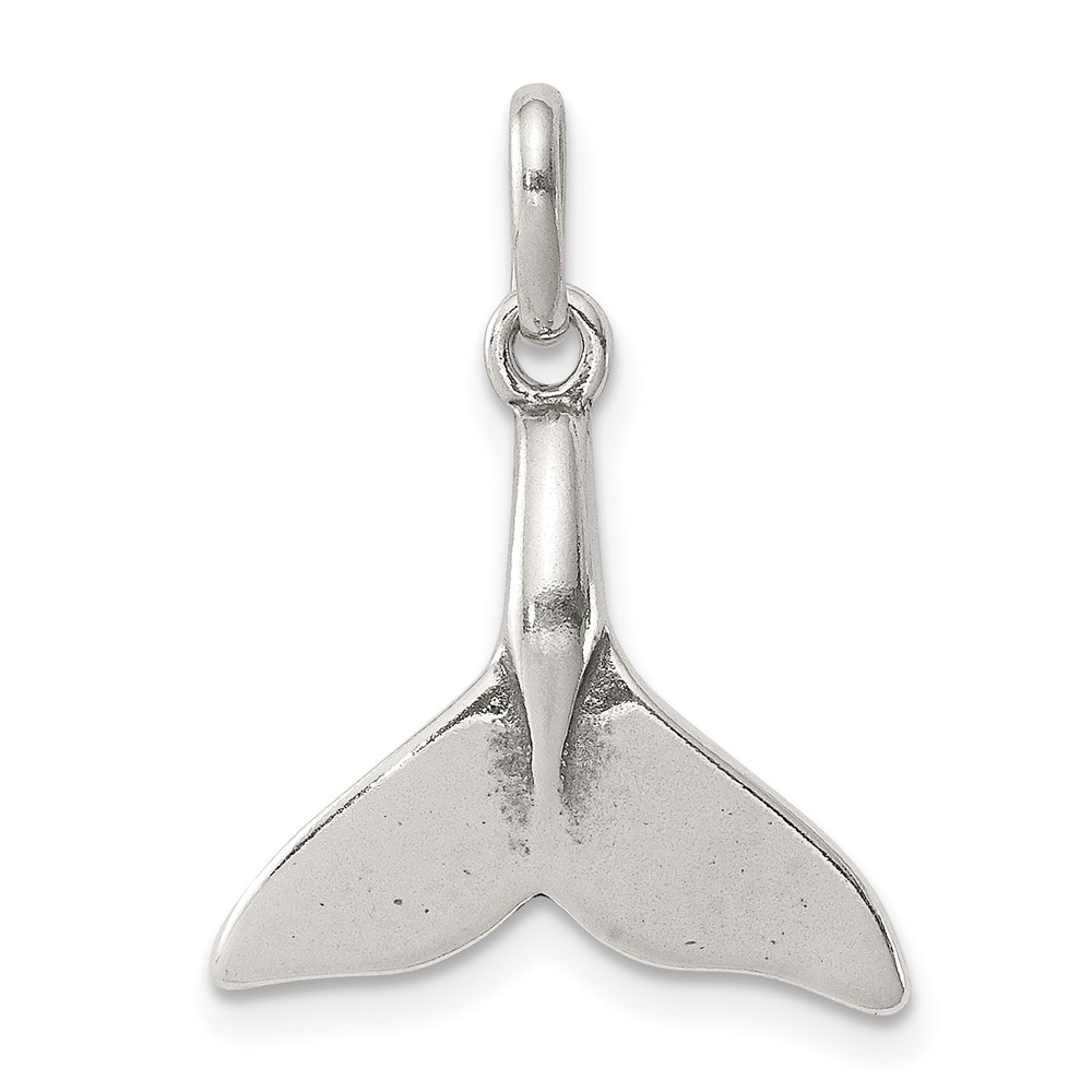 QC6276.jpg Sterling Silver Whale Tail Charm - Image 1