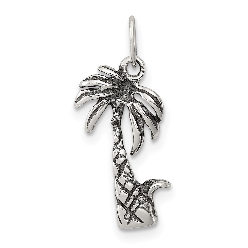 QC6281.jpg Sterling Silver Antiqued Palm Tree Charm - Image 1