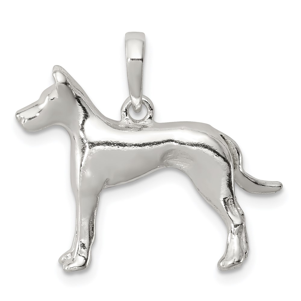 QC6339.jpg Sterling Silver Great Dane Pendant - Image 1