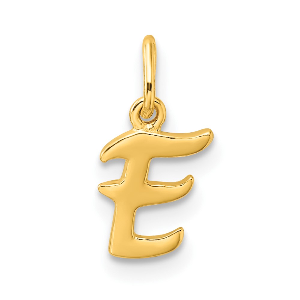 QC6511EGP.jpg Sterling Silver Gold-tone Polished Letter E Initial Charm - Image 1