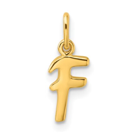 Sterling Silver Gold-tone Polished Letter F Initial Charm