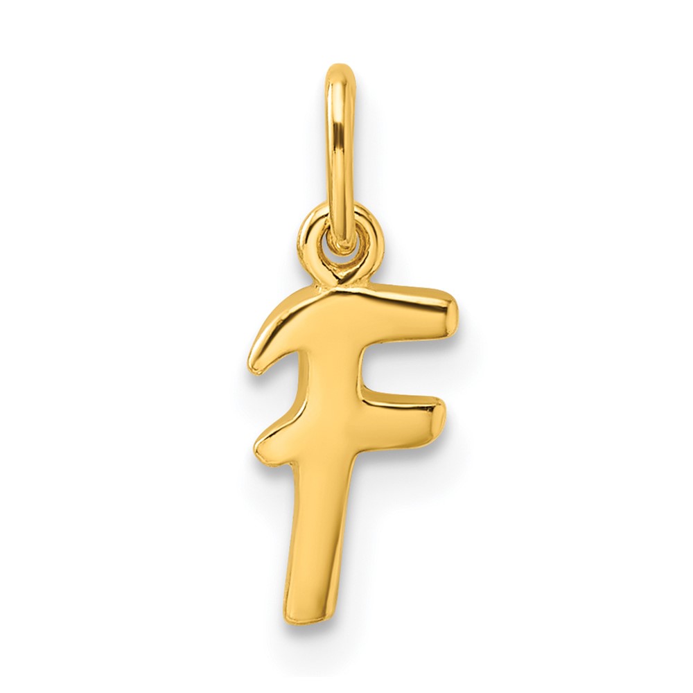 QC6511FGP.jpg Sterling Silver Gold-tone Polished Letter F Initial Charm - Image 1