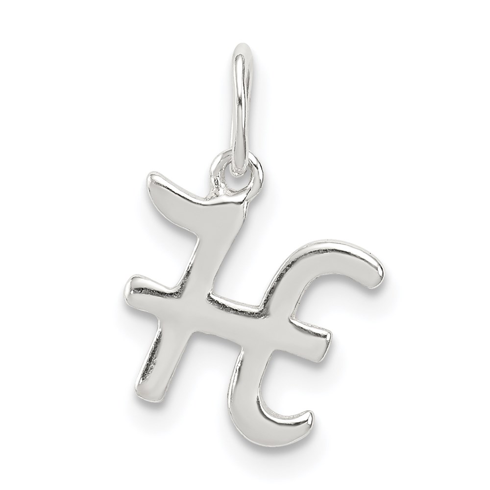 QC6511H.jpg Sterling Silver Letter H Initial Charm - Image 1