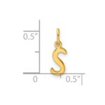 Sterling Silver Gold-tone Polished Letter S Initial Charm - Image 4