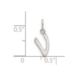 Sterling Silver Letter V Initial Charm - Image 4