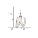 Sterling Silver Letter W Initial Charm - Image 4