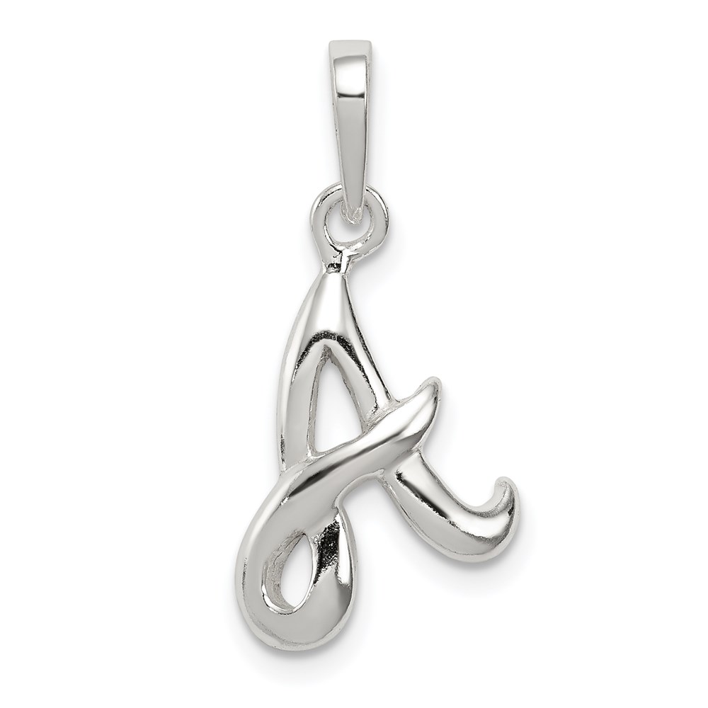 QC6512A.jpg Sterling Silver Letter A Initial Pendant - Image 1