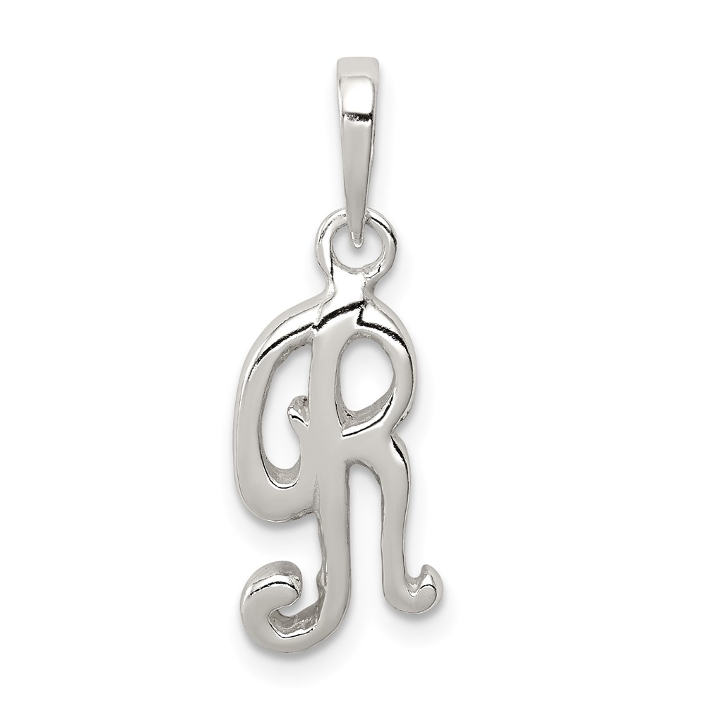 QC6512R.jpg Sterling Silver Letter R Initial Pendant - Image 1