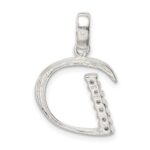 Sterling Silver CZ Letter D Initial Pendant - Image 4